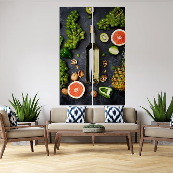 Green wine split canvas
