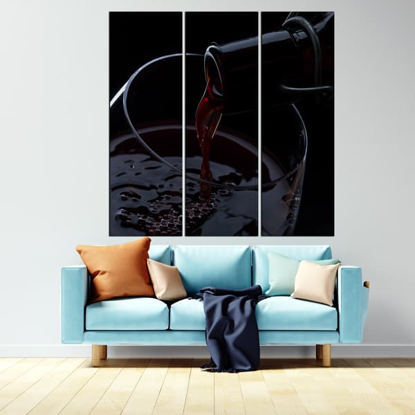 Red wine split canvas