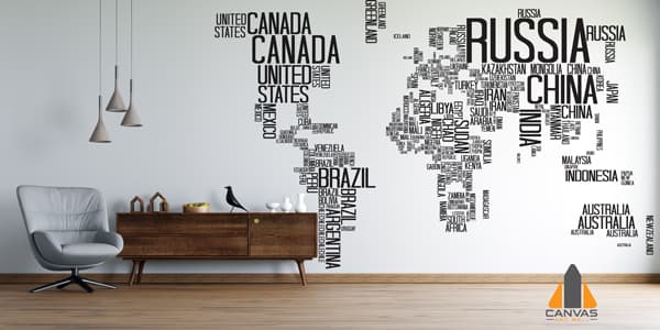 World Map Typography Wallpaper