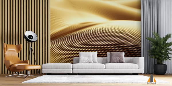 Particle Drapery Luxury Gold Wallpaper
