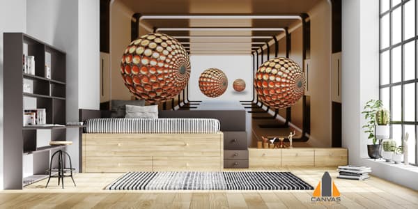 3D golden crystal ball sphere