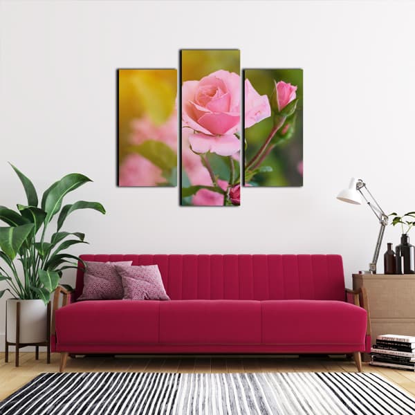 Pink Rose Split Canvas