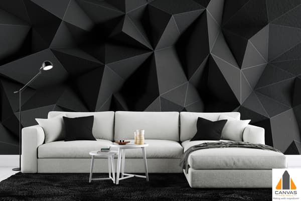 3D Geometrics Charcoal Wallpaper