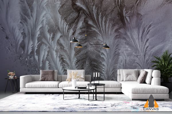 Black-Purple And White Feathers Wallpaper