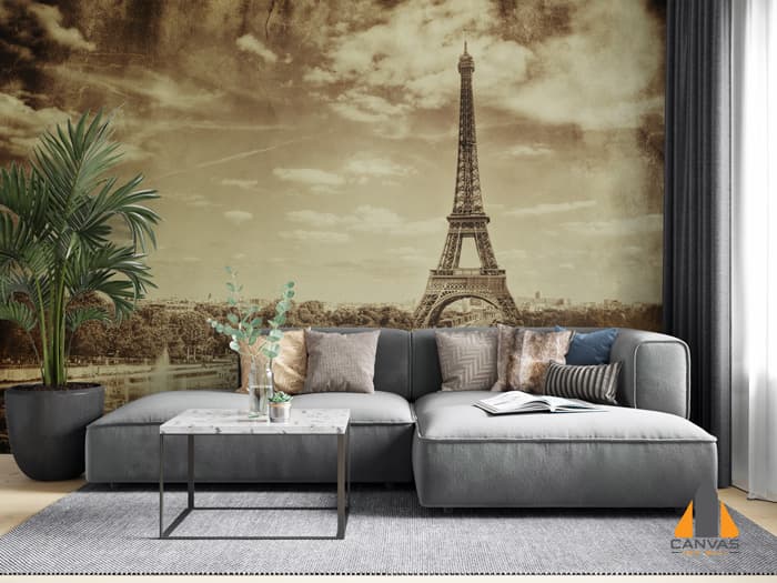 Paris Tower Vintage Sepia Wallpaper