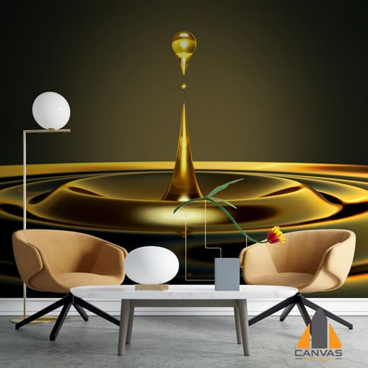 Gold Droplet Elegant Wallpaper