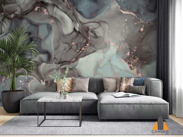 Alcohol Ink Grey Marble Wallpaper