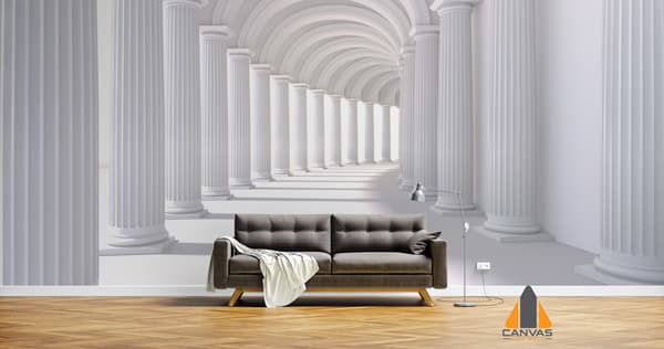 3D Illuminated Corridor Wallpaper