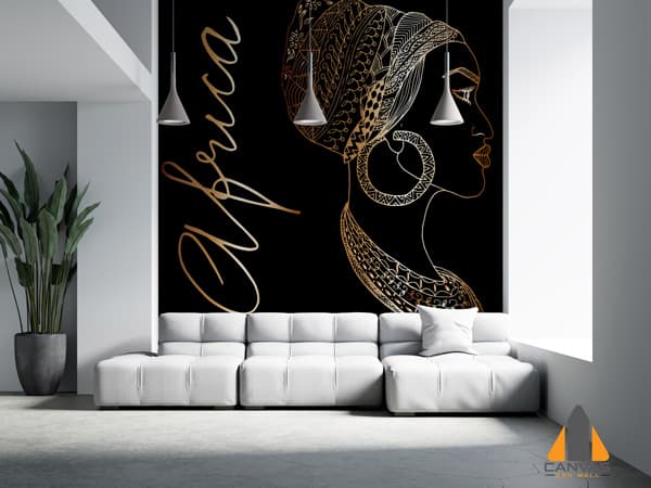 African Woman Gold sketch Wallpaper