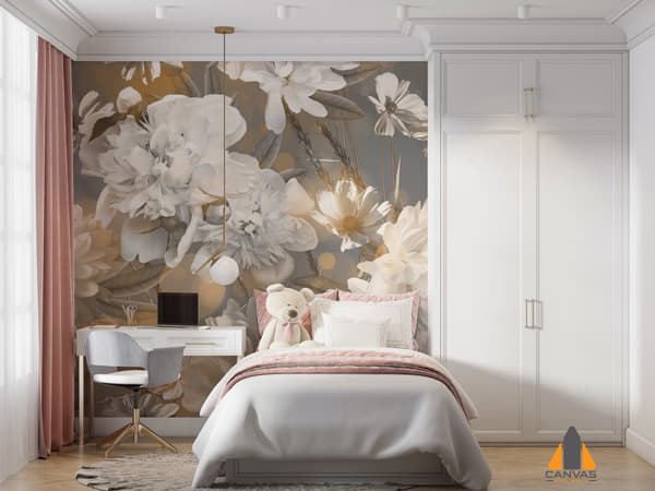 Monochrome Blurred Peonies Wallpaper