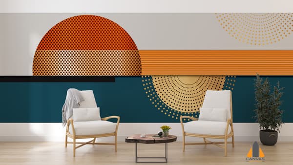 Half Circles Graphical Modern Wallpaper