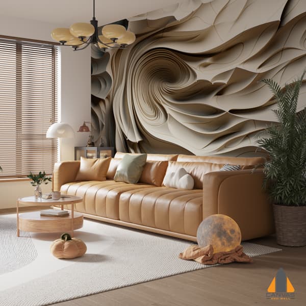 3D Creamy Curved Texture Terrain