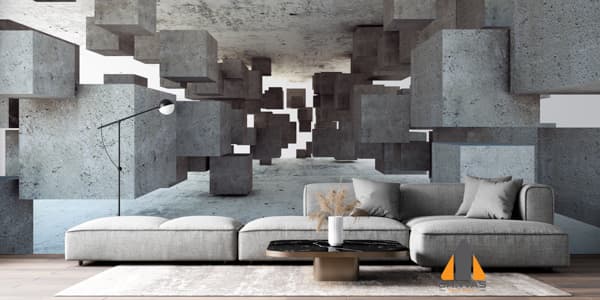 Abstract geometric background of concrete cubes