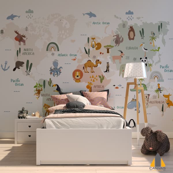 Kids Continental world map