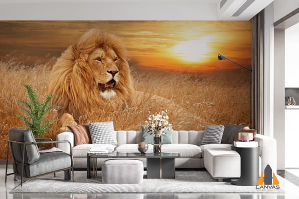 Lion at Sunset