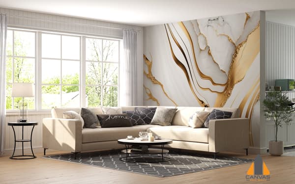 Marble Wallpaper that is White Gold