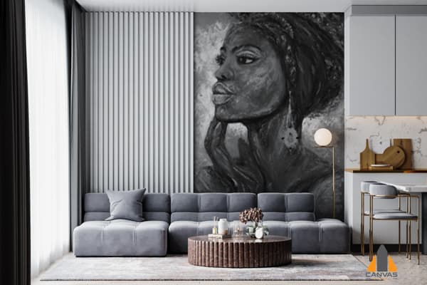 Pencil Sketch of African Woman Glazing
