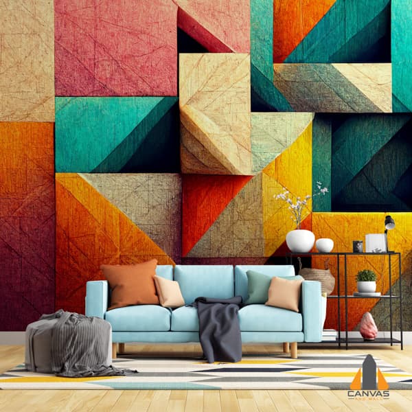 Abstract Texture Cubic Geometric Color Background