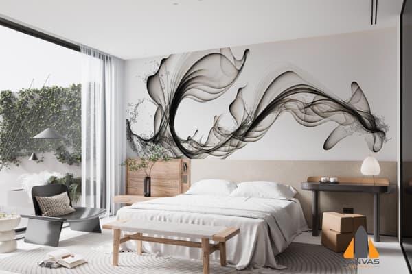 abstract black wave flowing ink-2224