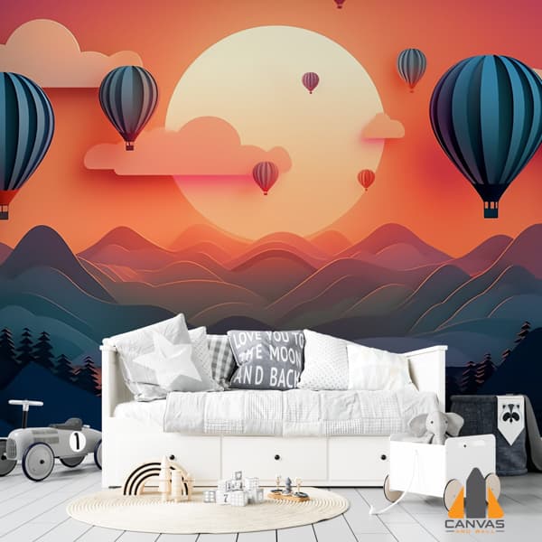 beautiful-sunset-sky-scenery-circle-frame-with-air-balloons-generative-ai