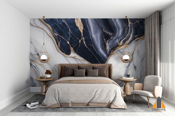 Close Up Marble Texture With Gold Leaf