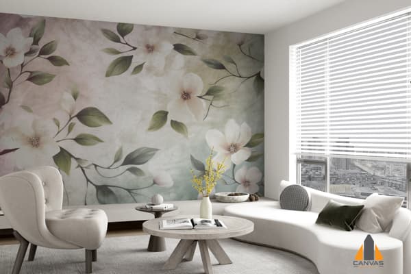 floral-background-with-magnolia-flowers-leaves-retro-toned