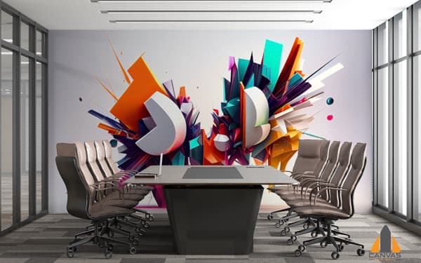 Geometric Shapes Scattered Chaotic Manner White Light Background