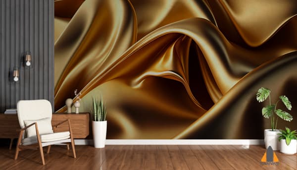 Golden Satin Background With Some Smooth Lines It 3d Render Generative Ai