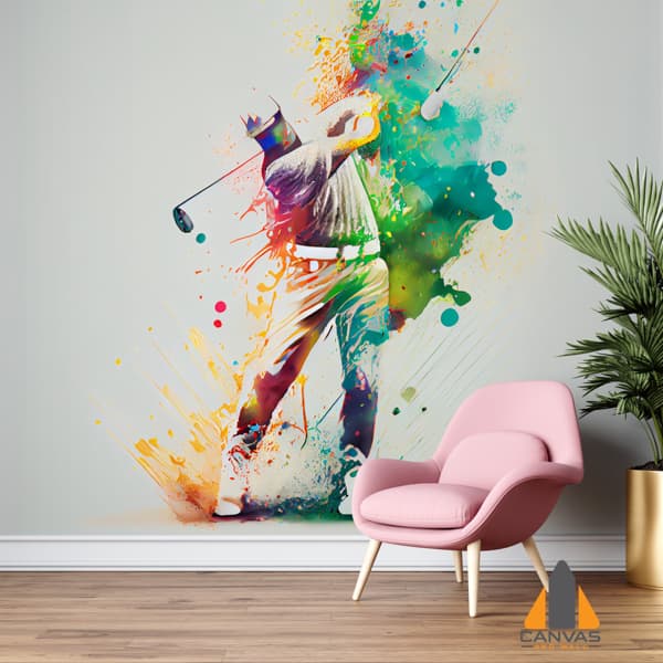 Golfer Golf Player Man Illustration Abstract Style