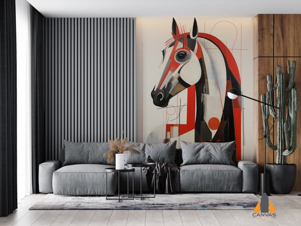 Hand Drawn Abstract Horse Art Textured Texture Fragment Artwork Paint Spots