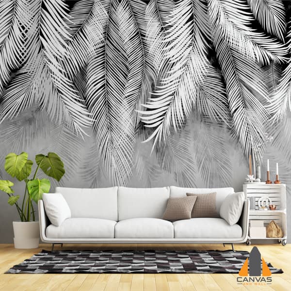 large palm leaves