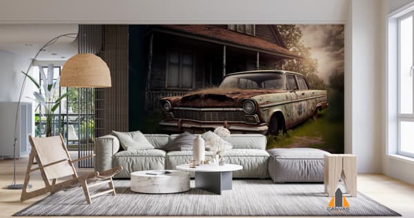 old-car-creative-digital-illustration-painting-vintage-style
