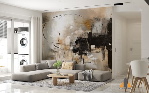 Painting City Skyline With Black Outline It