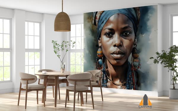 painting-woman-with-blue-scarf-beaded-earrings
