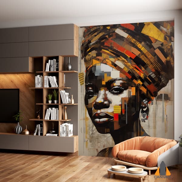 Painting Woman With Turban Her Head Generative Ai Image