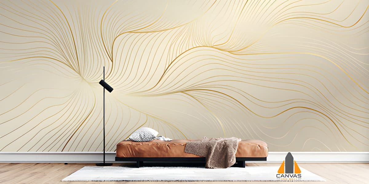 Gold Lines Wallpaper Mural