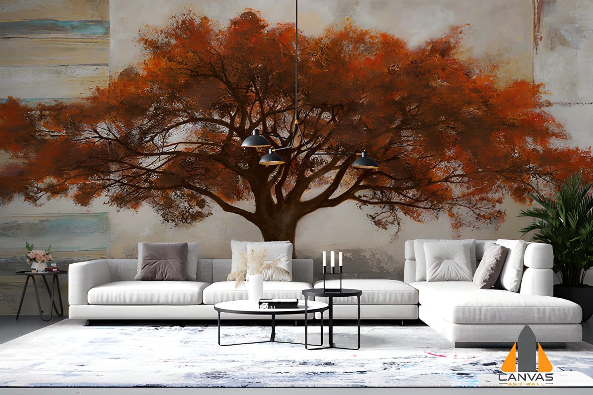 Autumn Tree Paint Art Wallpaper