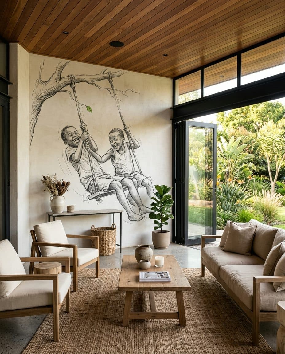 06 patio swing boys - Wallpaper