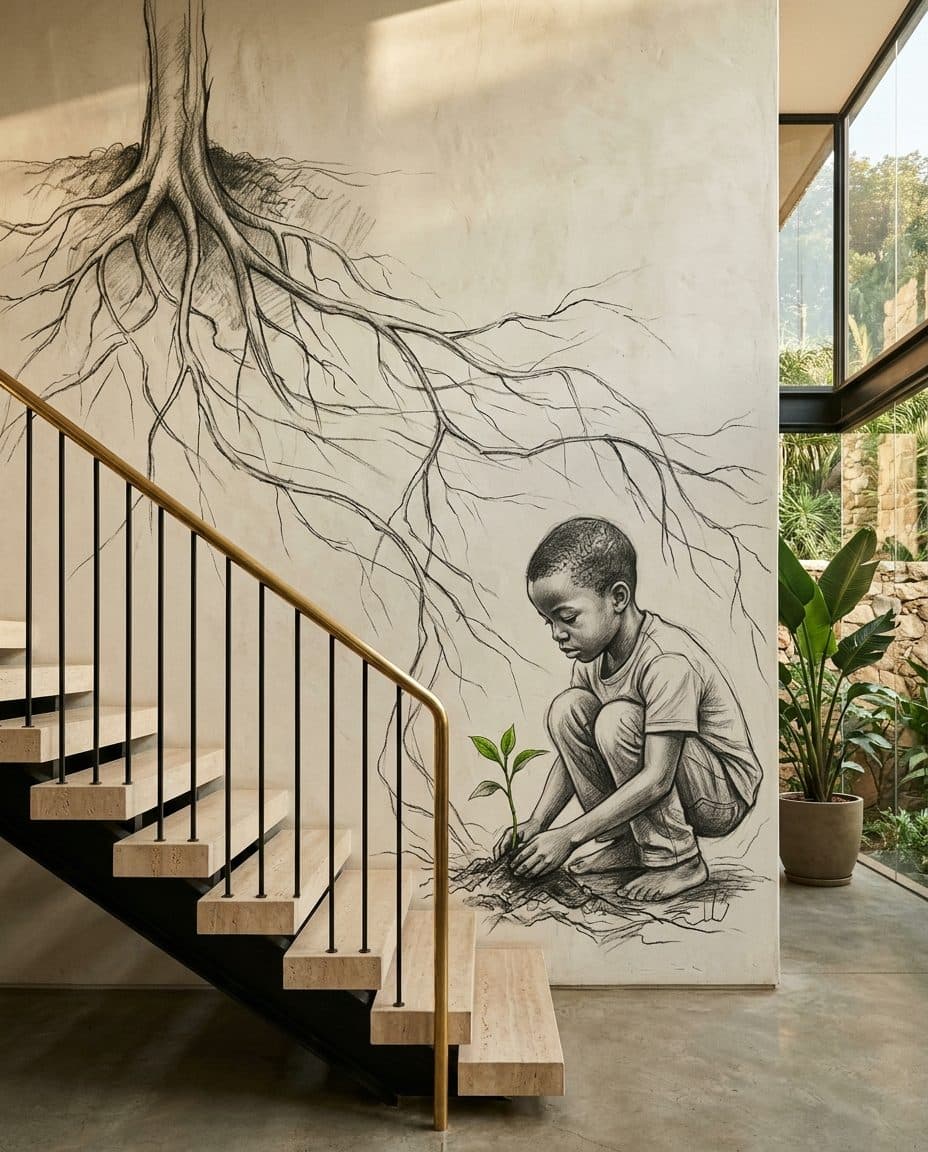 09 staircase seedling - Wallpaper