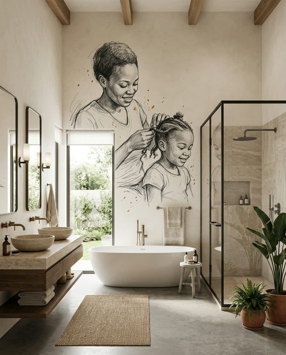 11 bathroom braiding - Wallpaper
