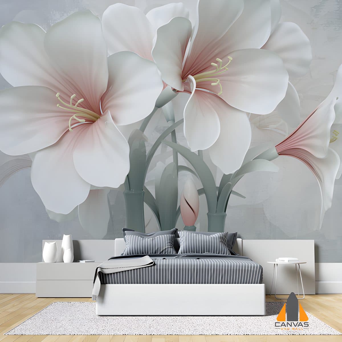 illustrative flowers and butterfly