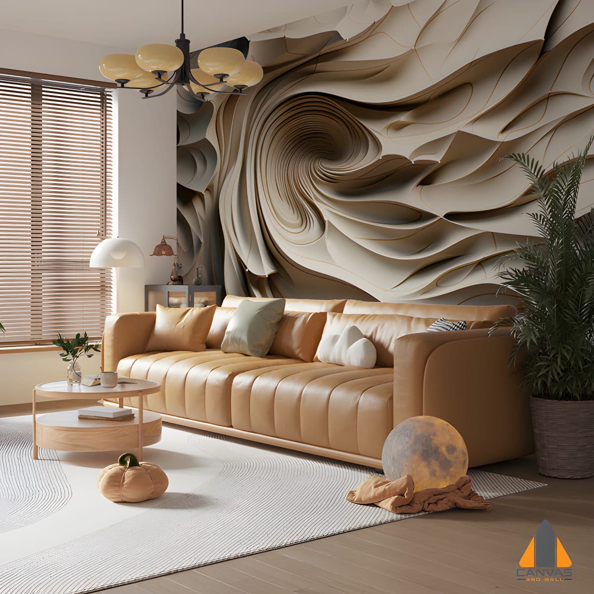 3D Creamy Curved Texture Terrain