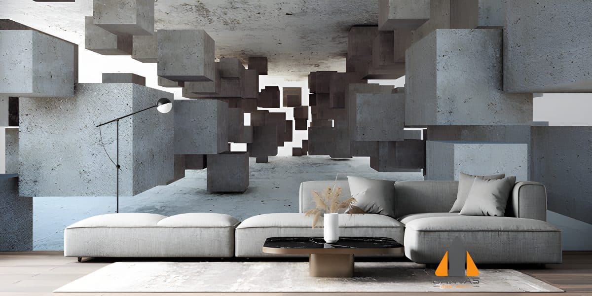 Abstract geometric background of concrete cubes