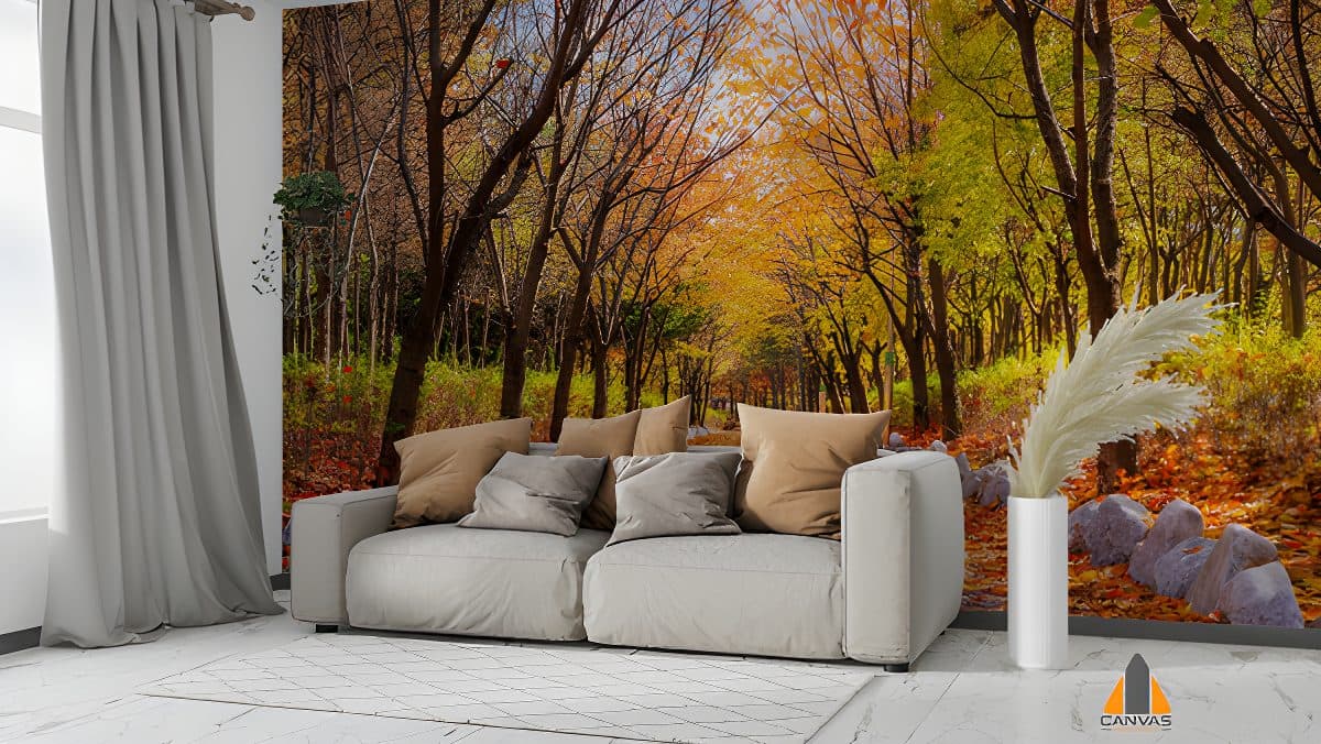 Autumn in Park in South Korea