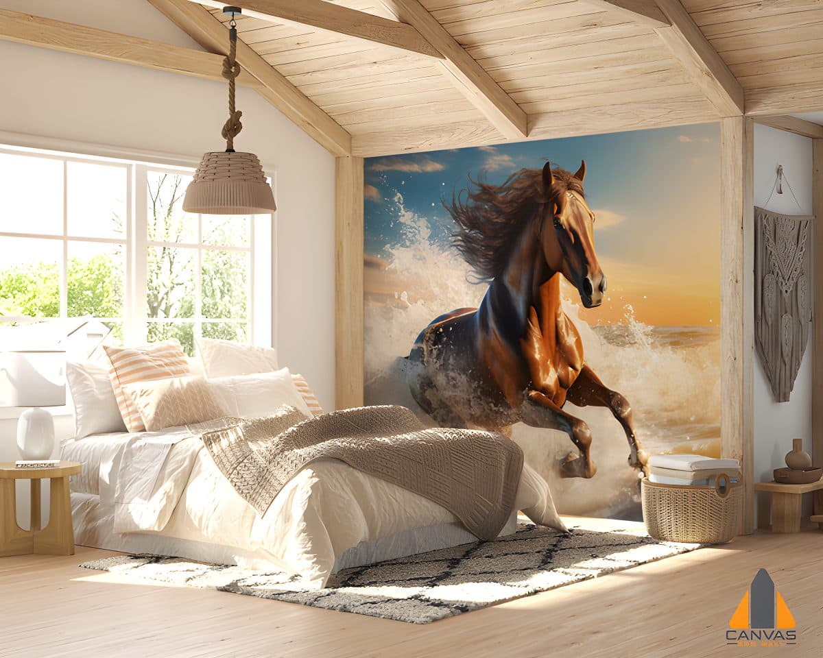 horse-running-beach-through-water-3d-illustration