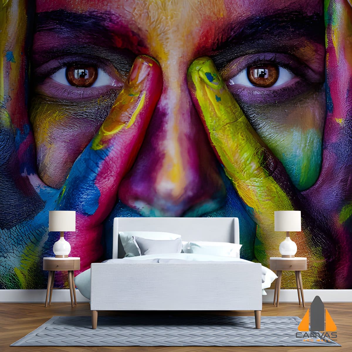 Girl Face Colour Rain