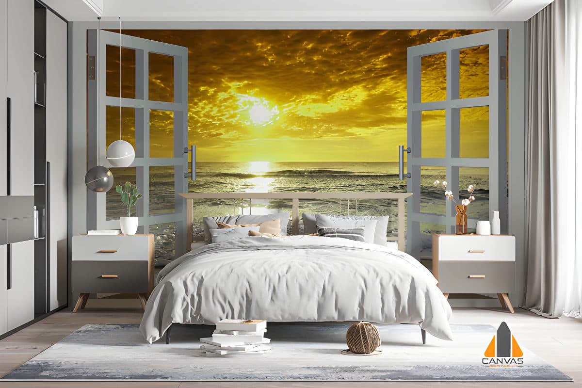 Ocean Sunset Window Frame