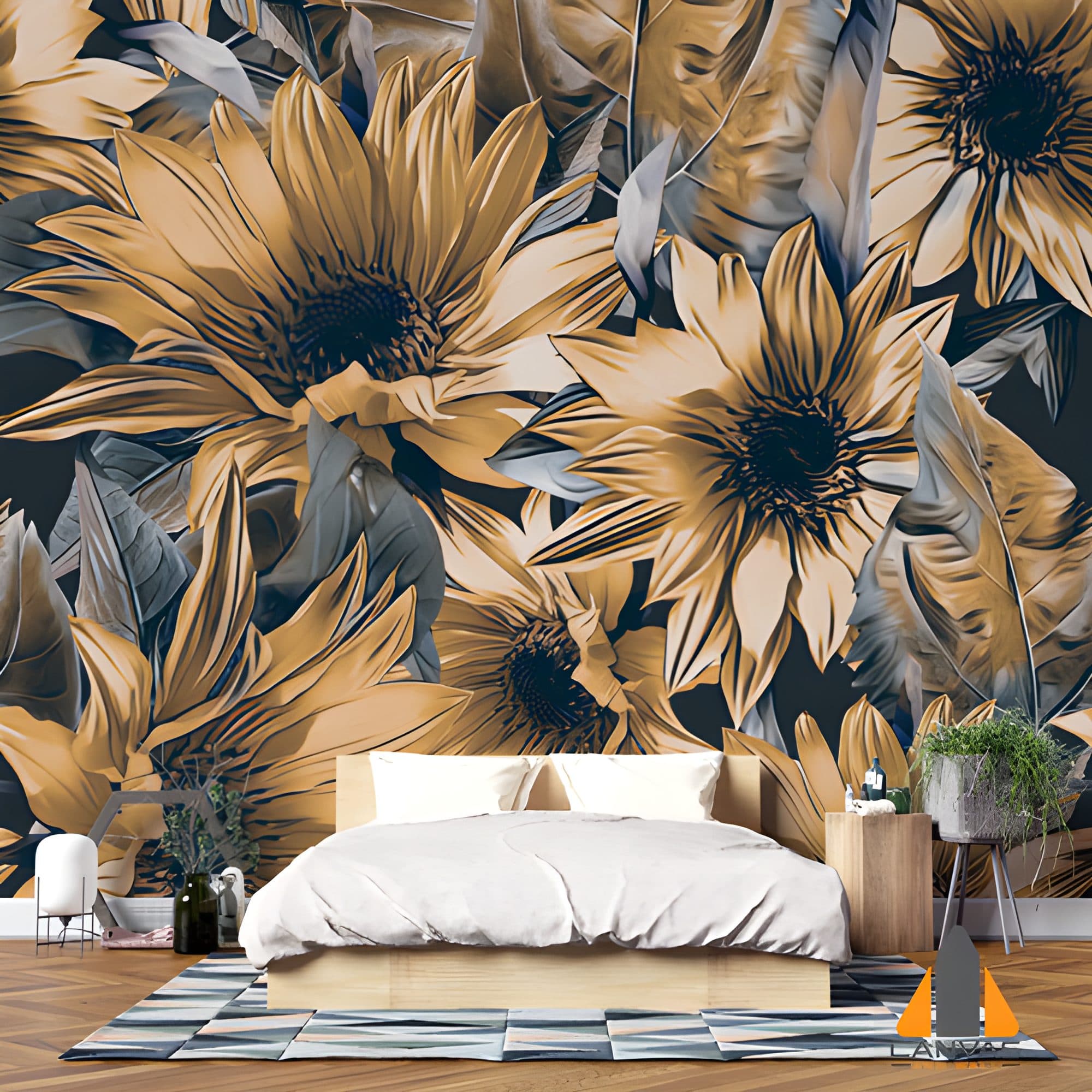 Sunflowers Seamless Pattern Wallpaper