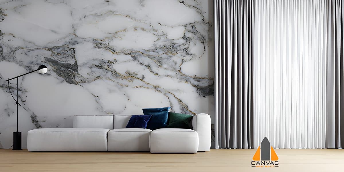 Grey Whitish Marble Wallpaper