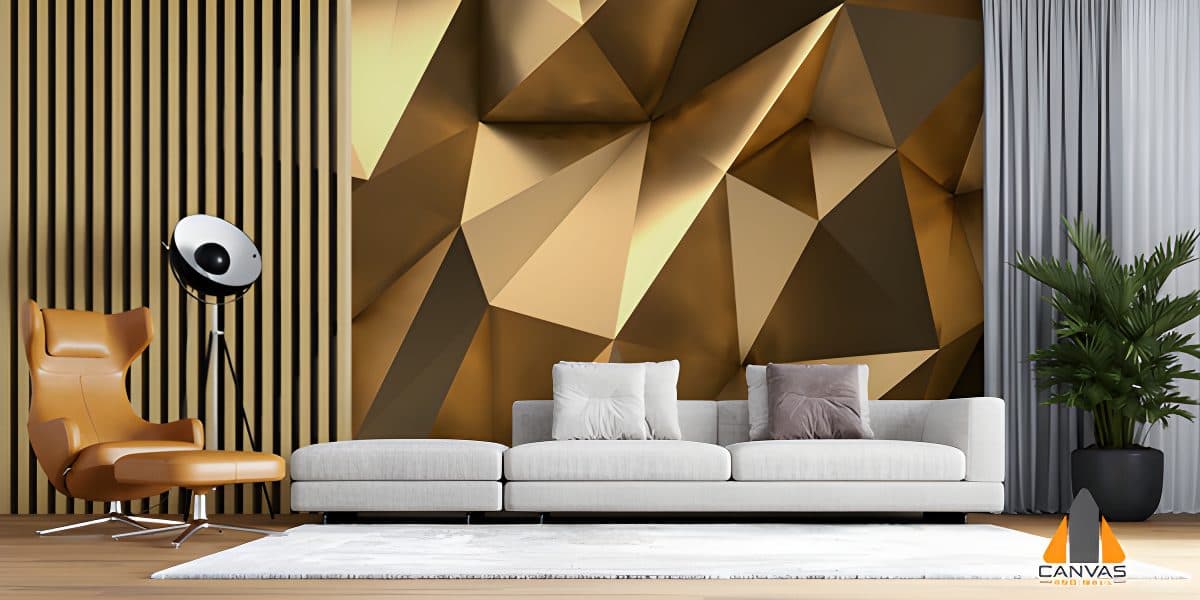 3D Gold Geometrical Wallpaper